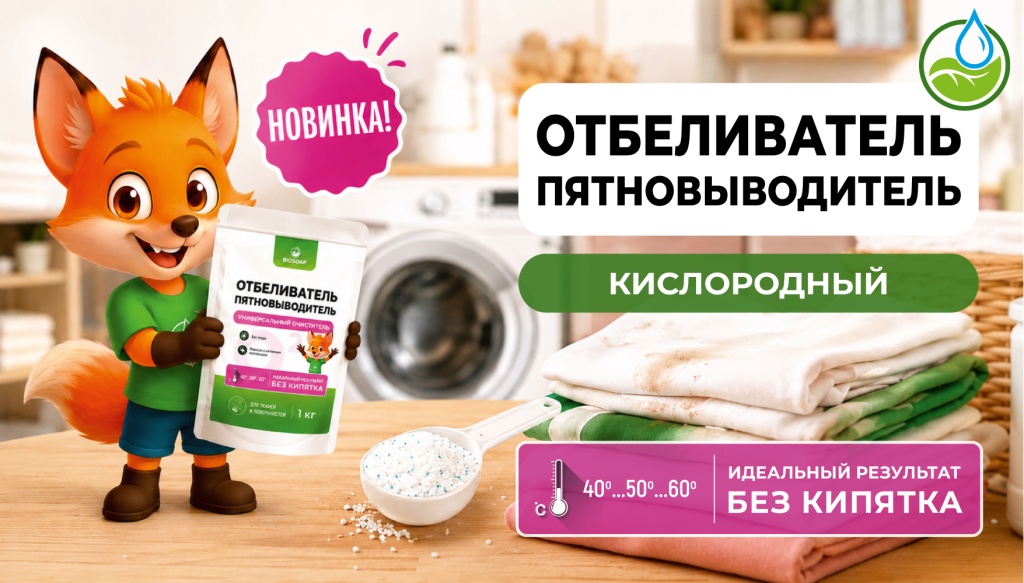 Новинка от BIOSOAP: кислородный отбеливатель-пятновыводитель